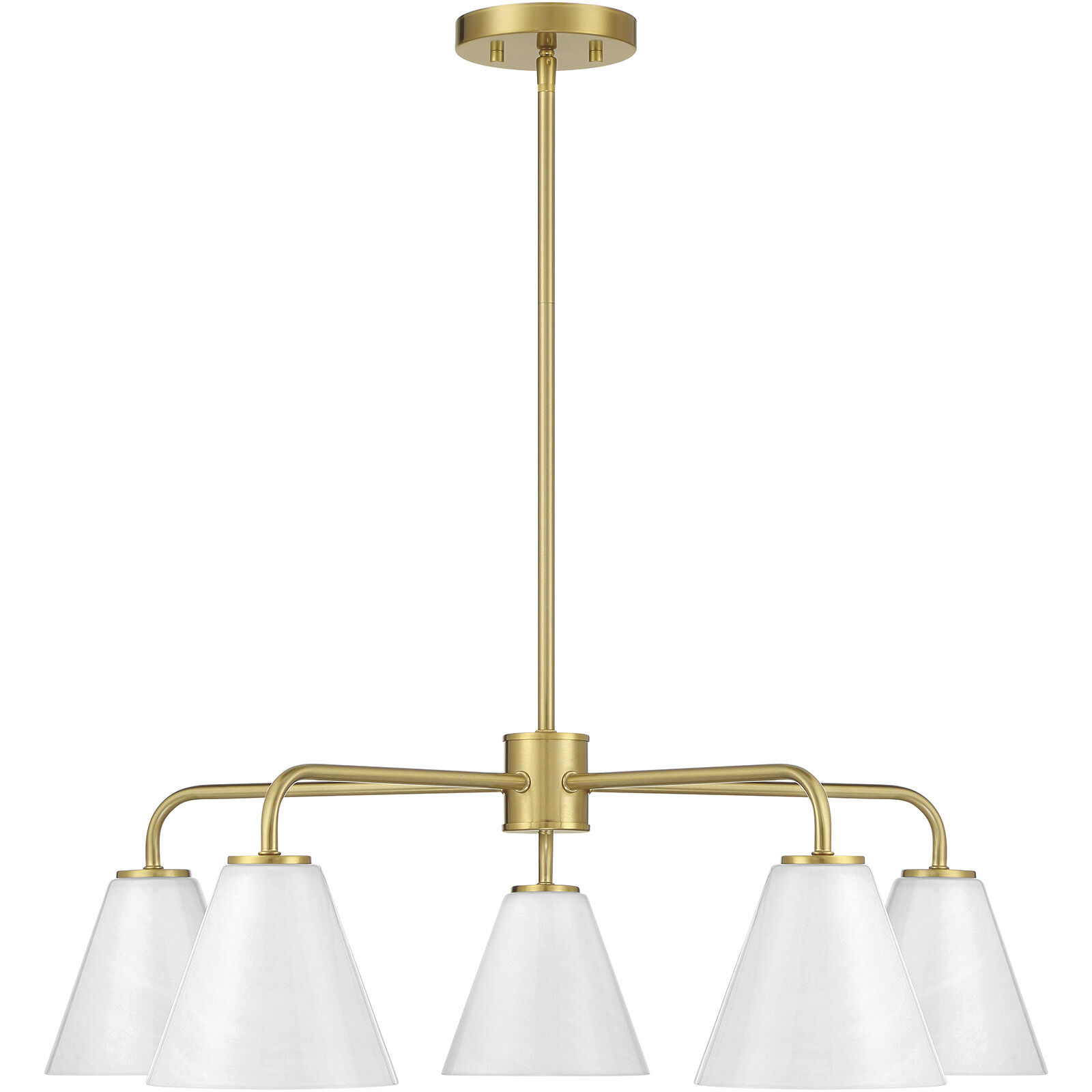 Blair 5 Light 30 inch Warm Brass Chandelier Ceiling Light